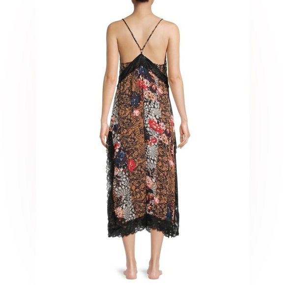 Free People Intimately right now midi slip dress nightie black combo festival - Picture 10 of 16